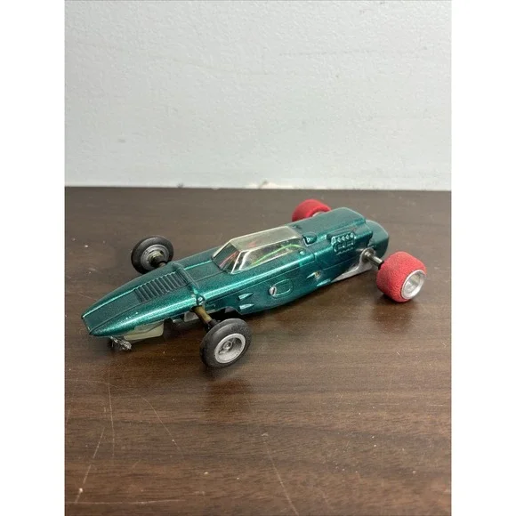 VINTAGE Atomic Green Slot Car‎ Space Age Dome Top DM Special Wheels RARE