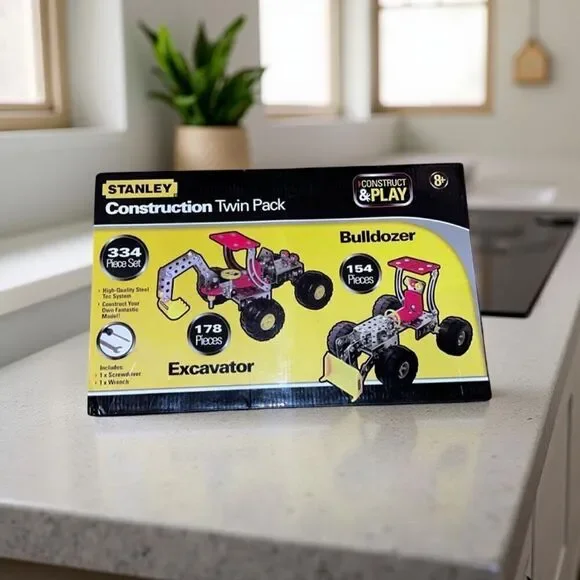 NEW Stanley construction twin pack set - construct and play - 334 piece set