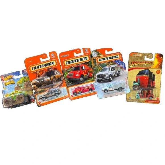 Diecast Car Lot 5pc, Hot Wheels & 1 Monster Truck
