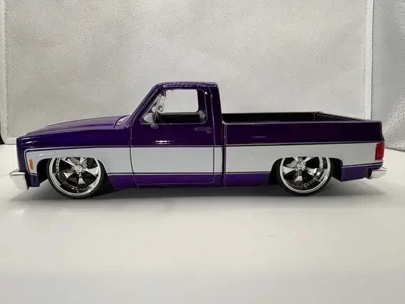 Jada Just Trucks 1985 Chevrolet C-10 Purple and Silver 1/24 Diecast Model