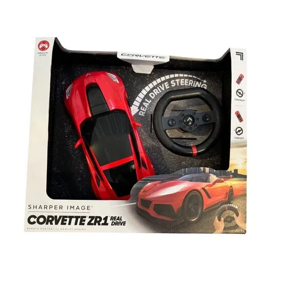 This is a Sharper Image RC ChevroletCorvette ZR1 remote-control car in 1:16scale