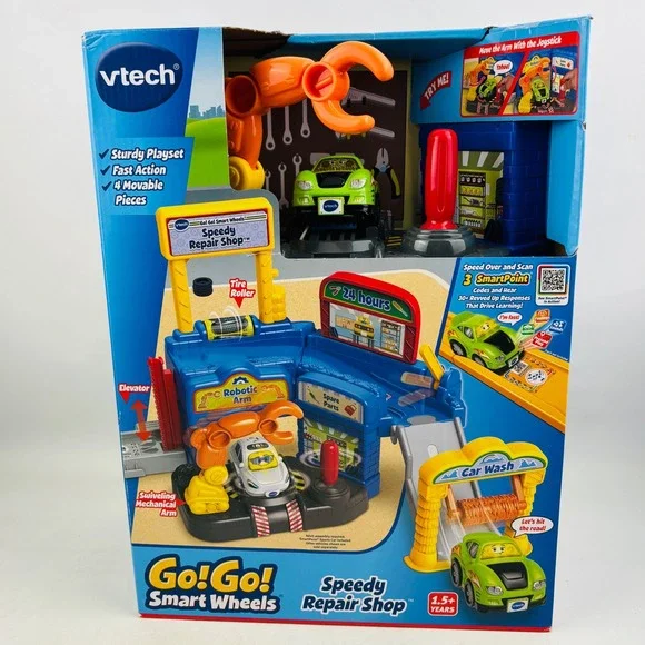 VTech Go! Go! Smart Wheels Speedy Repair Shop Playset w/ Sports Car Interactive