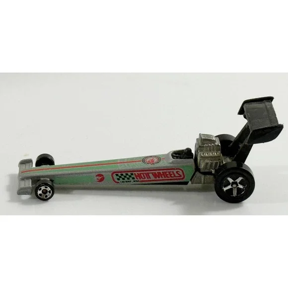 Hot Wheels Dragster Kids 1:64 Silver Green Red Top Fuel Racing Club 1994 Mattel