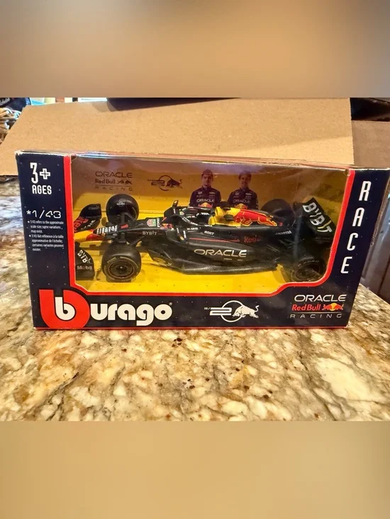 Burago Oracle Red Bull Racing Black & Yellow Formula Car Toy