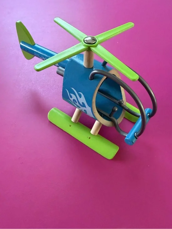 Hape Helicopter Rare Bamboo Sustainable Eco-Friendly Non Toxic