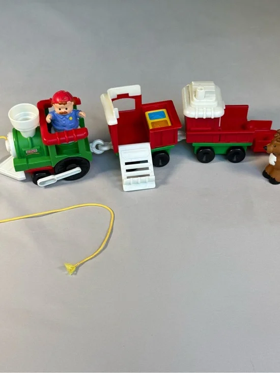 Fisher-Price Little People Pull-Along Train Engine & Cars with Driver & Reindeer