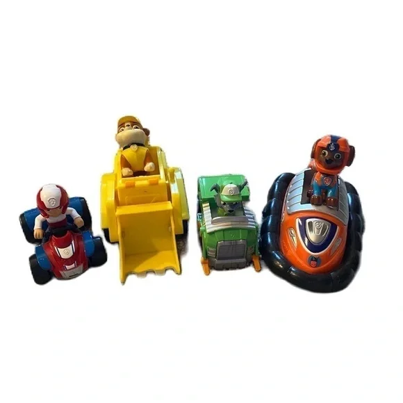 Paw Patrol Character Vehicle Toy Bundle Ryder Rubble Rocky Zuma