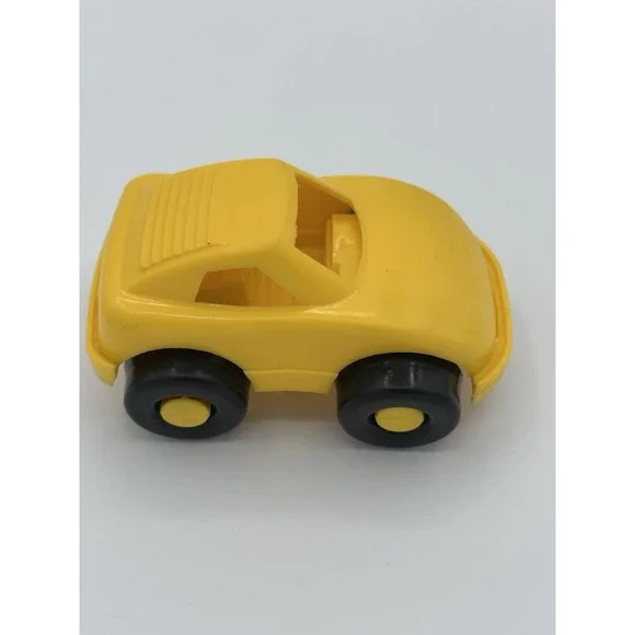 Vintage American Plastic Toys Yellow Car USA 1987 Item 14942