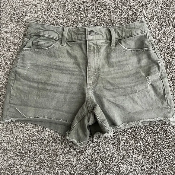 3/$12 Universal Thread Dusty Olive Green Midi Denim Shorts