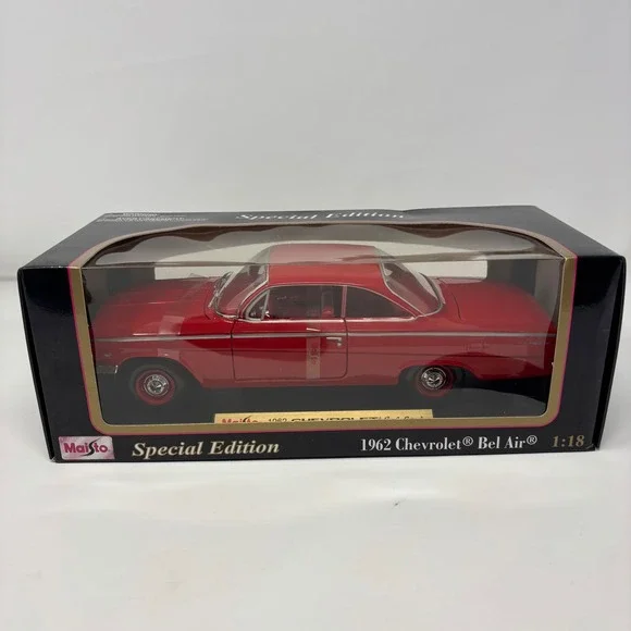 1962 Chevrolet Bel Air Red 1:18 Maisto Special Edition Diecast Open Box