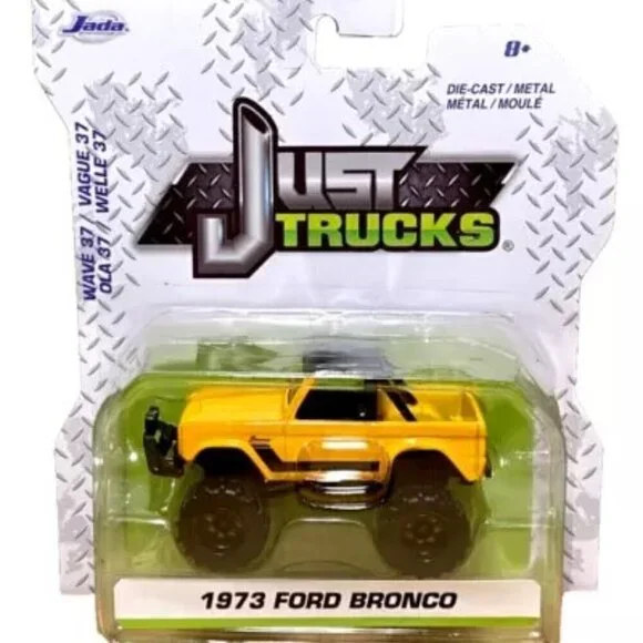 Jada Just Trucks‎ 1973 Ford Bronco Yellow Die-cast Metal HTF Wave 37 NIP 2022