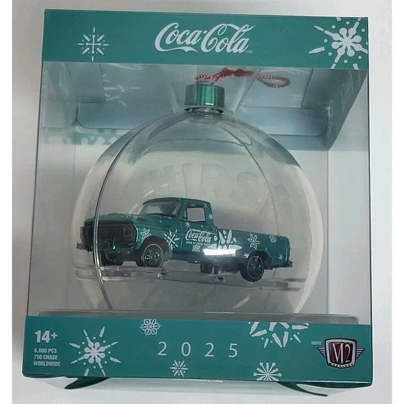 2025‎ M2 Machines Christmas Ornament Chase - Coca-Cola 1969 Ford F-100 Ranger