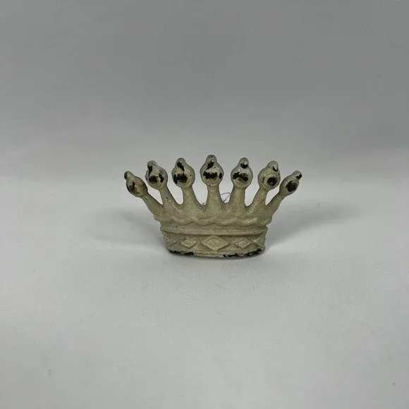 New Polyresin White Vintage Style Crown Handle Dresser Cabinet Door‎ Drawer Pull