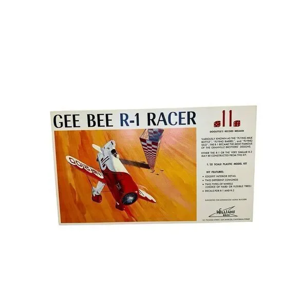 Gee Bee R-1 Racer Plane Model Kit #32-711  Williams Bros 1/32 Scale Open Box VTG