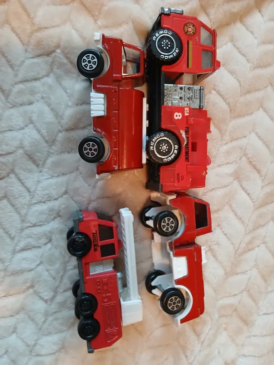 Vintage  Toy Fire Truck Lot of 4 Red/White 1992 & 1998