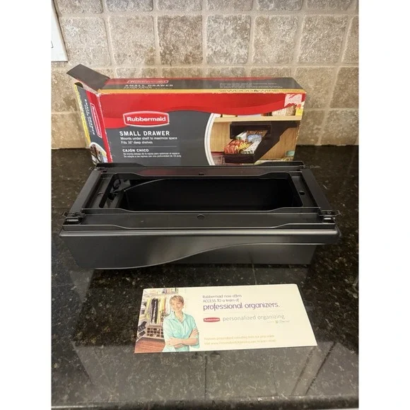 Rubbermaid Small Drawer Under Mount Wood and Wire Shelf 16