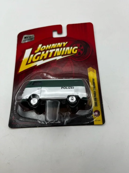 Johnny Lightning Green & White 'Polizei' VW Police Transporter Toy