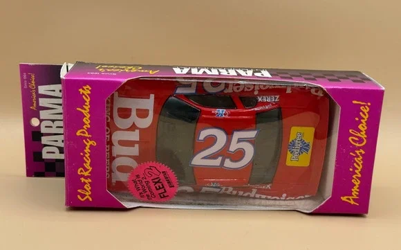 🏁 Vintage Parma Flexi 2 Budweiser #25 Slot Car 4