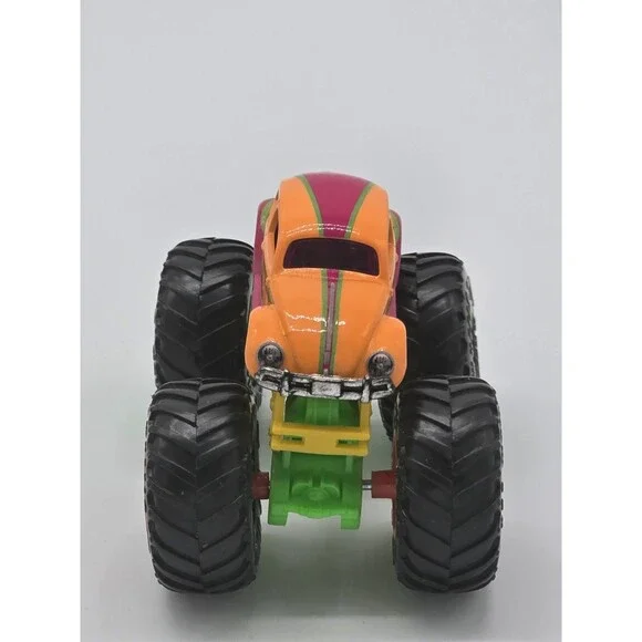 Hot Wheels Monster Trucks VW Beetle Bug Orange w Pink Tampos 1:64 - Mint