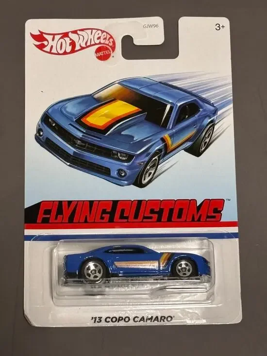 Hot Wheels Flying Customs '13 Chevy Copo Camaro Blue Collectible Car Model
