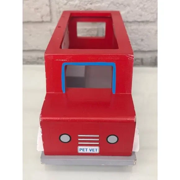 Jack Rabbit Creations Inc Red Wooden Pet Vet Truck