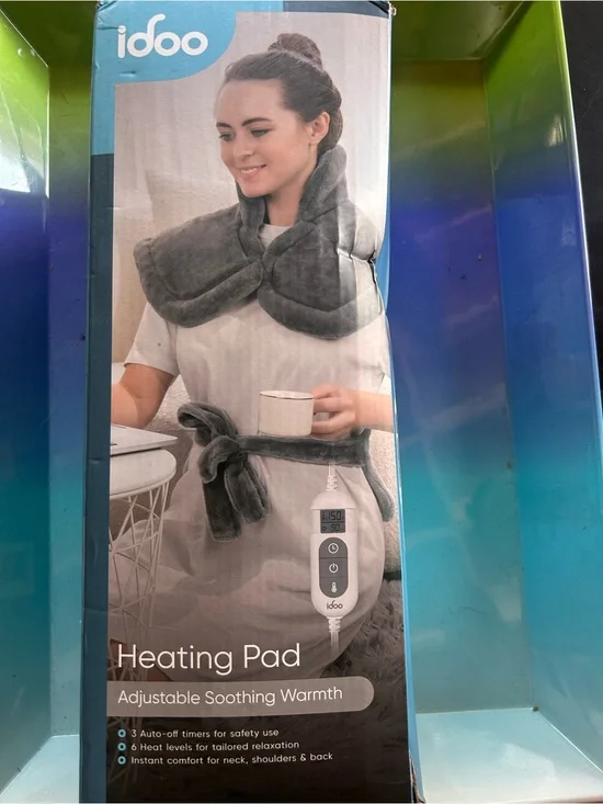 Gray Wearable Heating Pad for Neck, Shoulders & Back
