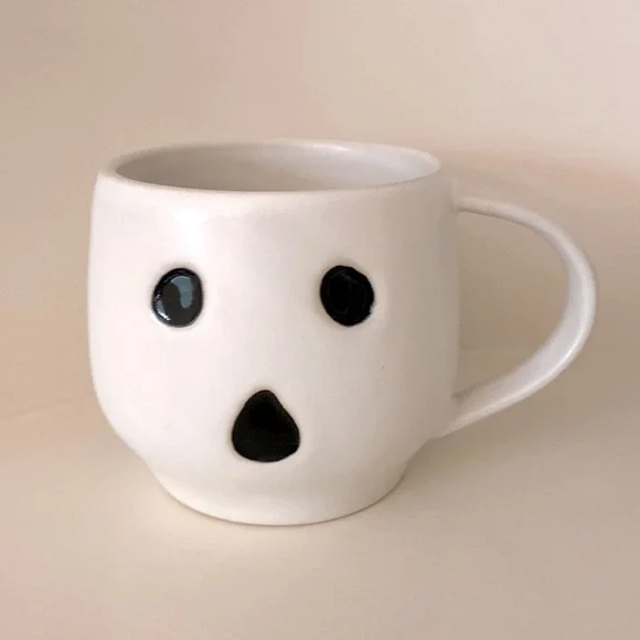 Pottery Barn Boo Gus Mugs NEW Ghost Stoneware Matte Cutest Ever 1 available