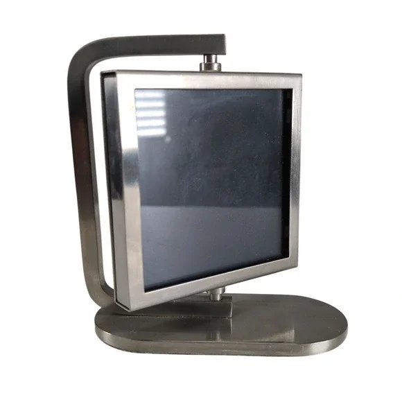 Pottery Barn Brushed Nickel Double Sided 3x3 Swing Picture Frame Heavyweight
