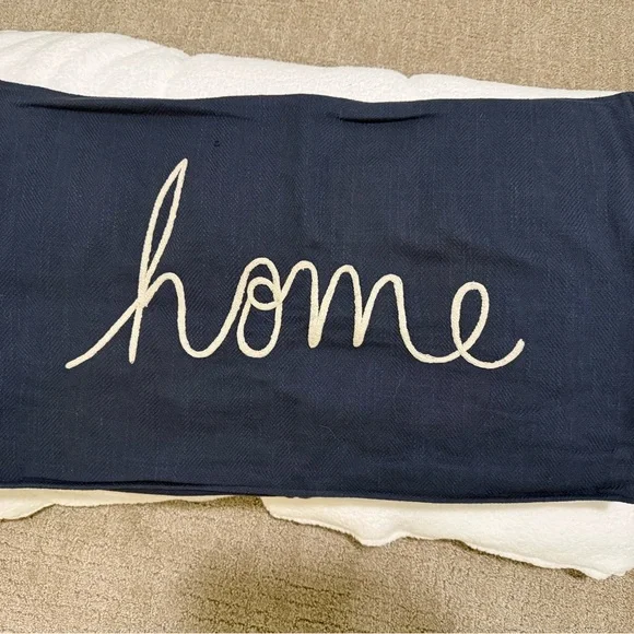 Pottery Barn Blue Cotton Throw Pillow Cover