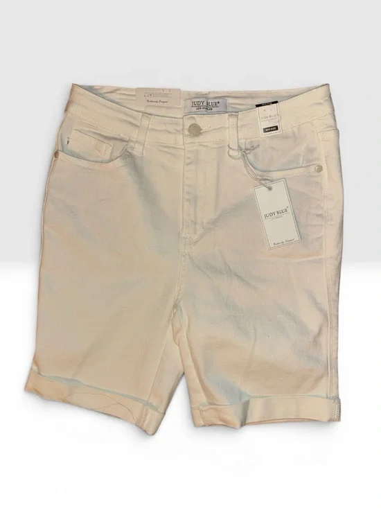 🤍✨ NWT Judy Blue Mid-Rise Stretch Shorts | White | M- MSRP $55