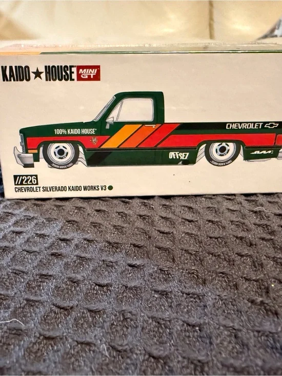 Kaido House Chevrolet Silverado Mini GT Truck - Green with Red & Yellow Stripes