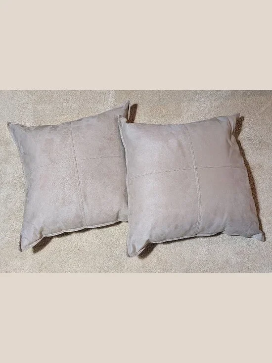SET OF 2 RARE Pottery Barn FAUX Suede/Linnen Pillow Cover 24