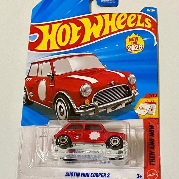 Hot Wheels Austin Mini Cooper S Red 71/250 Mainline HW Then & Now 1/10 NIP 2026