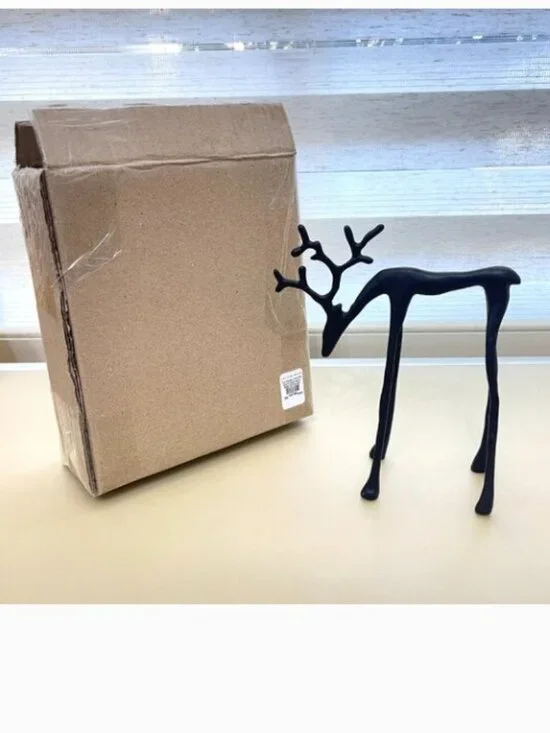 New Pottery Barn Reindeer Sculpted Bronze Black Small NWT