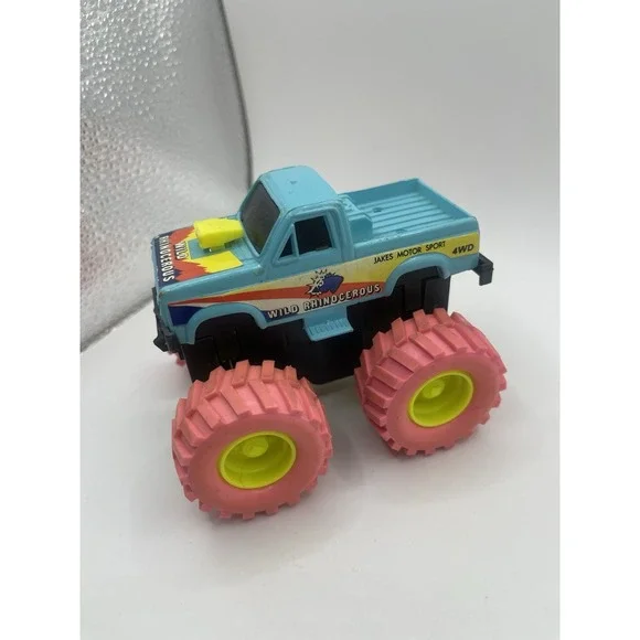 Vintage 90's MONSTER FOOT Monster Truck TOY Neon Colors PINK‎