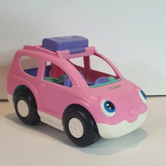 2009 Fisher Price Little People Pink SUV Toy Car Vehicle‎ Music Tailgate Sounds