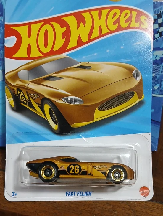Hot Wheels Fast Felion Metallic Gold Toy Car - Kids Racing Vehicle