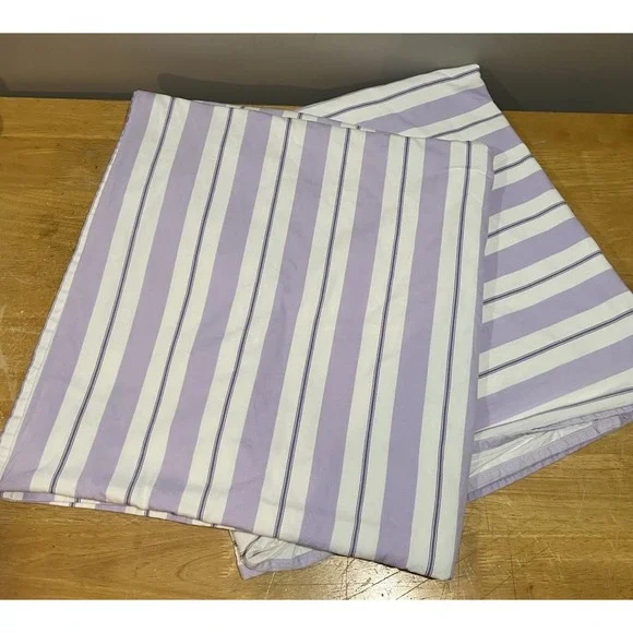 Pottery Barns Kids Spring Stripe Purple  White 2 Panels Curtain Lined 42x90