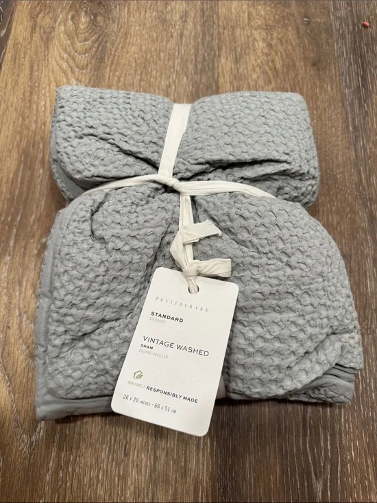 NWT, Pottery Barn- Vintage Washed sham, standard, Cloud Blue