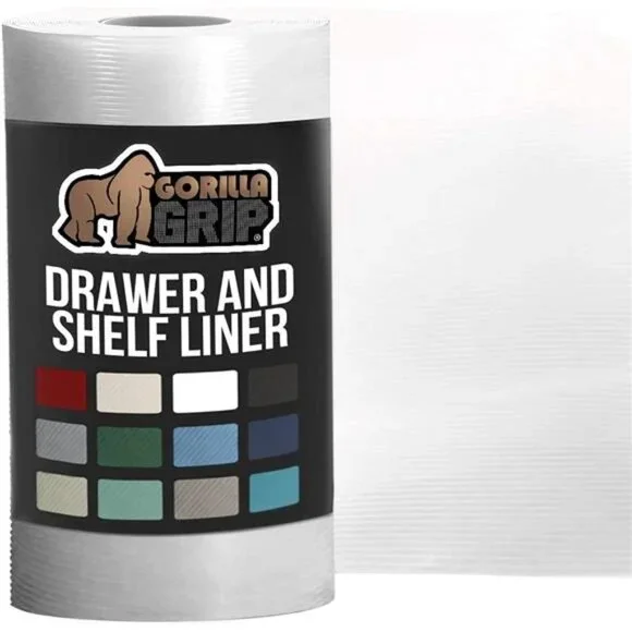 Gorilla Grip Non Adhesive, Waterproof, Durable Ribbed Drawer Liner 12x20, Clear