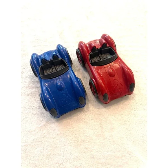 Green Toys Race Cars Red Blue‎ Recycled Plastic USA Made Eco Friendly Toy