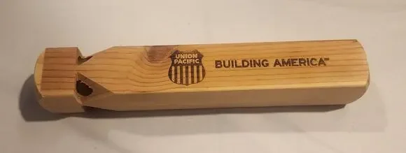 Union Pacific Railroad Wooden Train Whistle Building America 8.5