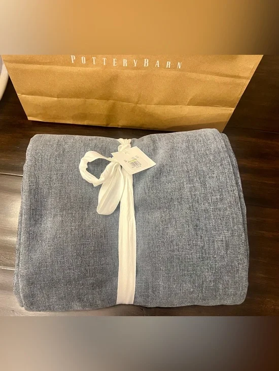 Pottery Barn - Curtain Velvet Twill Blackout  - Steel Blue