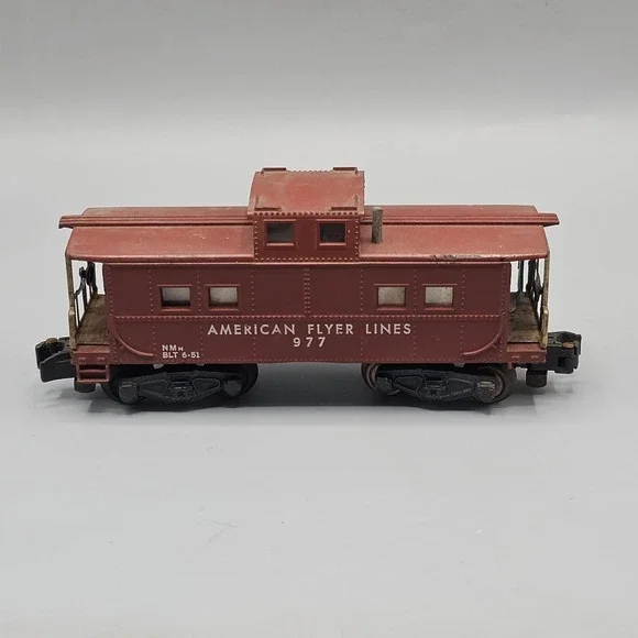 Vintage American Flyer S 977 Lighted Action Caboose w/ Metal Brakeman Untested