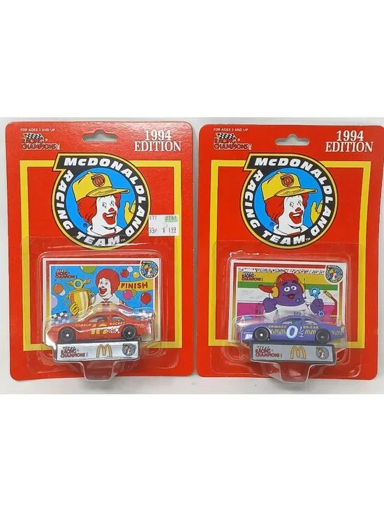 2 McDonalds Racing Team 1994 Diecast Cars Ronald Rocket Grimace Go-Car #D-23