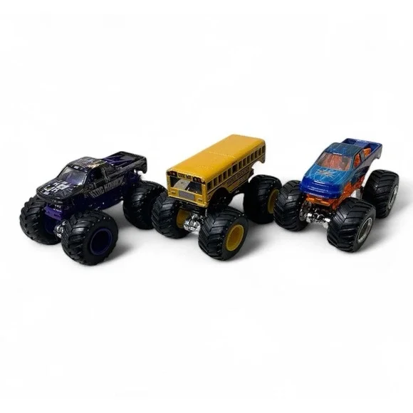 Hot Wheels Monster Jam Truck Lot of 3  Illuminator Higher Education King Krunch