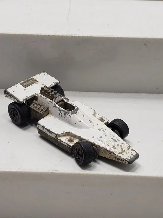 Vintage Hot Wheels Redline Formula 5000 White Hong Kong 1977 Missing Windshield