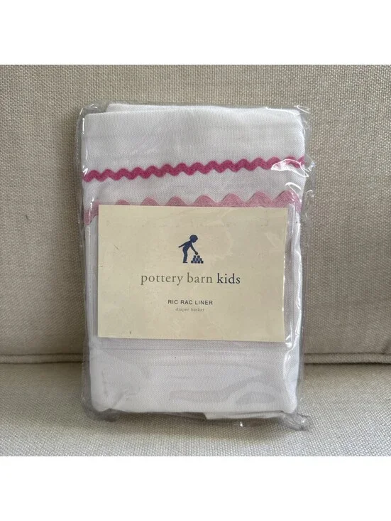 Pottery Barn Kids Pink Ric Rac Liner For Sabrina Basket