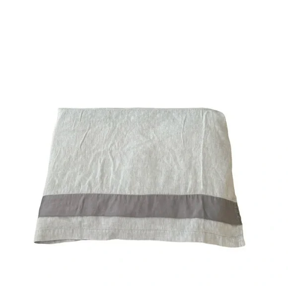 Pottery Barn Queen Grand Lit‎ Cotton Linen Blend Gray Bedskirt