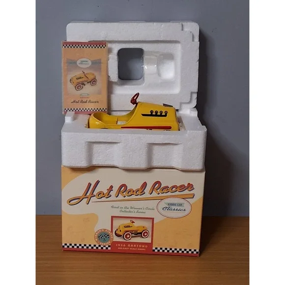 Vintage Hallmark Kiddie Car Classics 1956 GARTON Hot Rod Racer Pedal Car NIB
